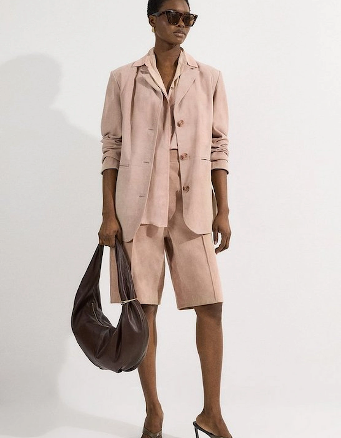 Suede Tailored Single Breasted Blazer, 5 of 4