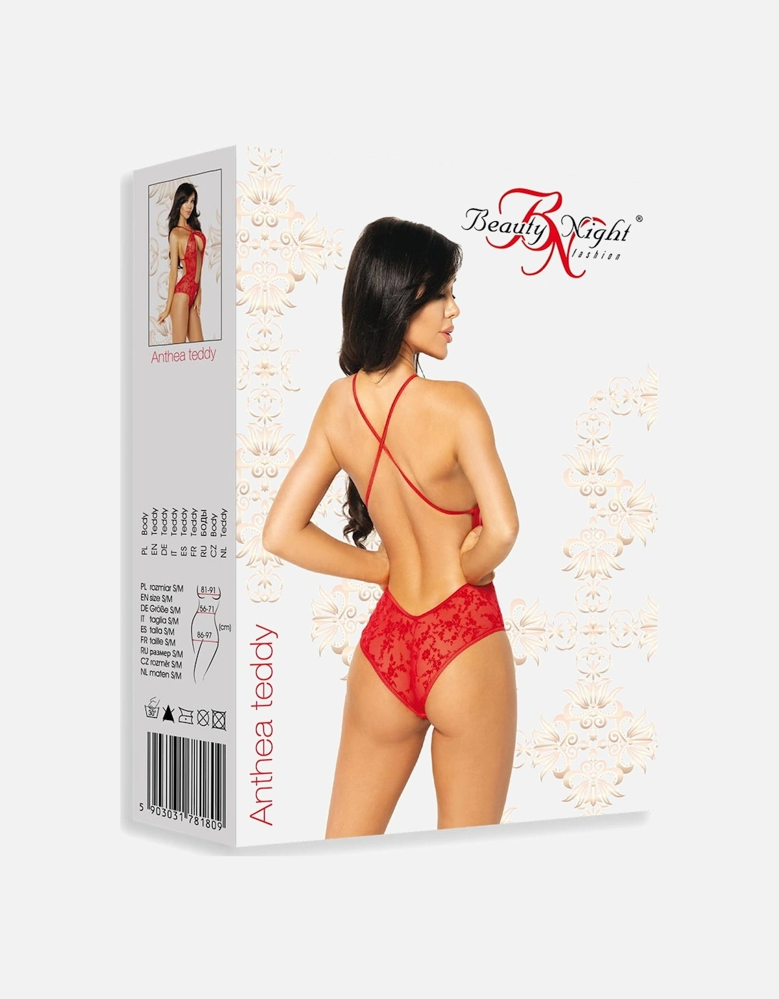 Seductive Teddy Halter by Women - Red Teddies
