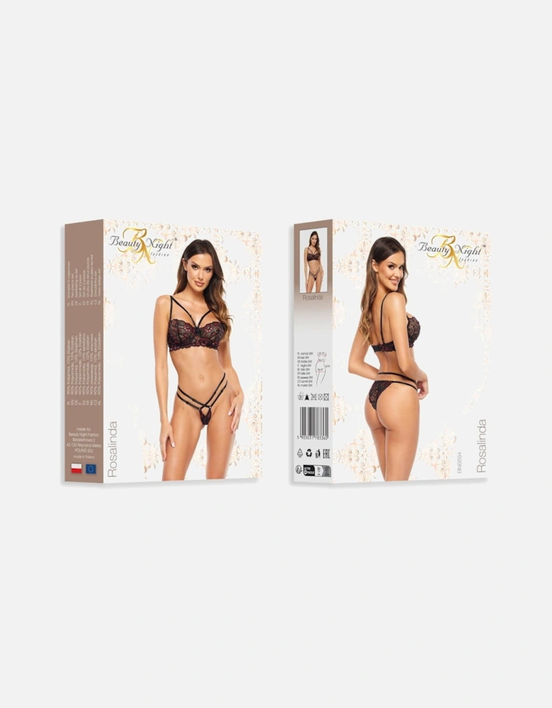 Lingerie Set Underwired Lace by Women - Black Lingerie Sets