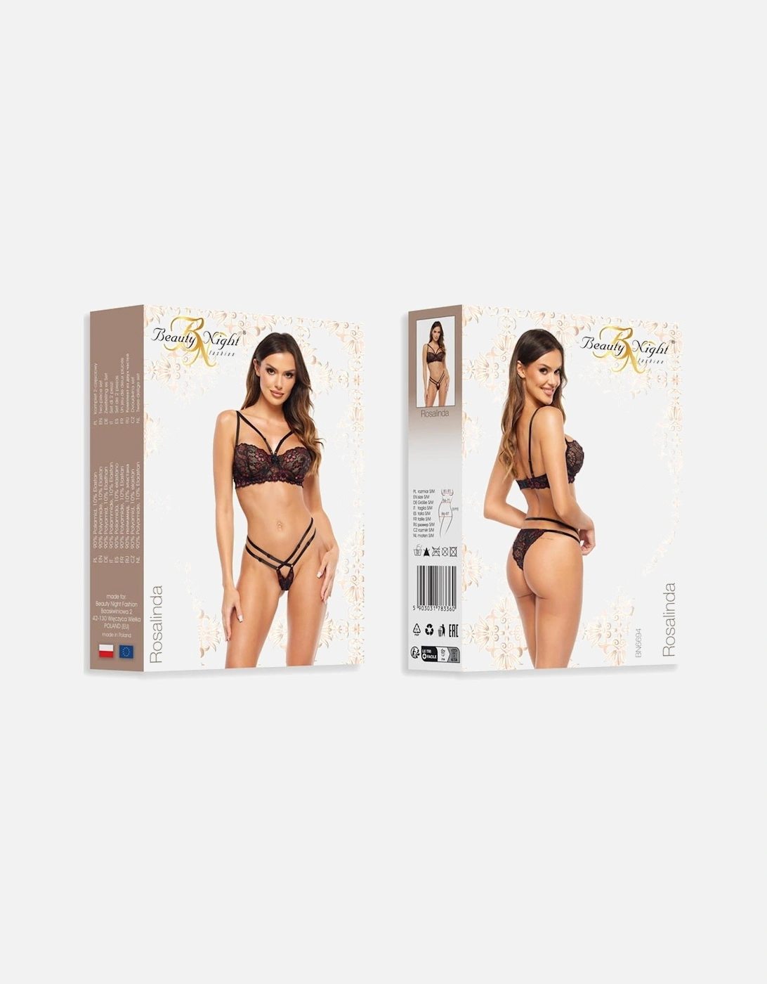 Lingerie Set Underwired Lace by Women - Black Lingerie Sets