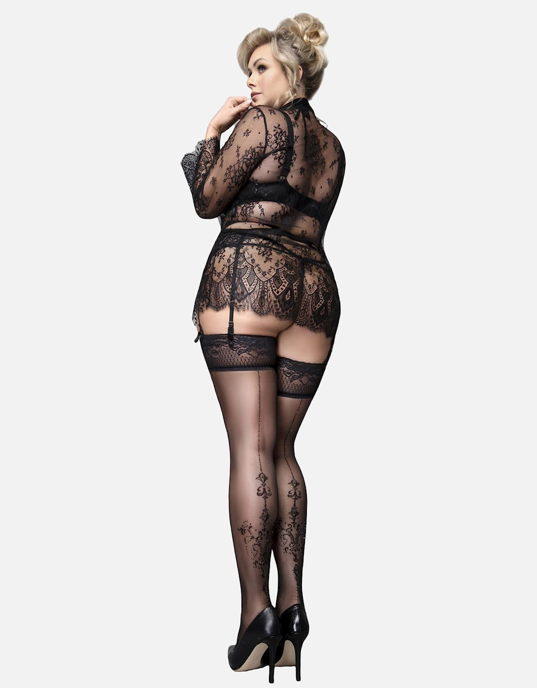 Hosiery by Women - Black Hold Ups