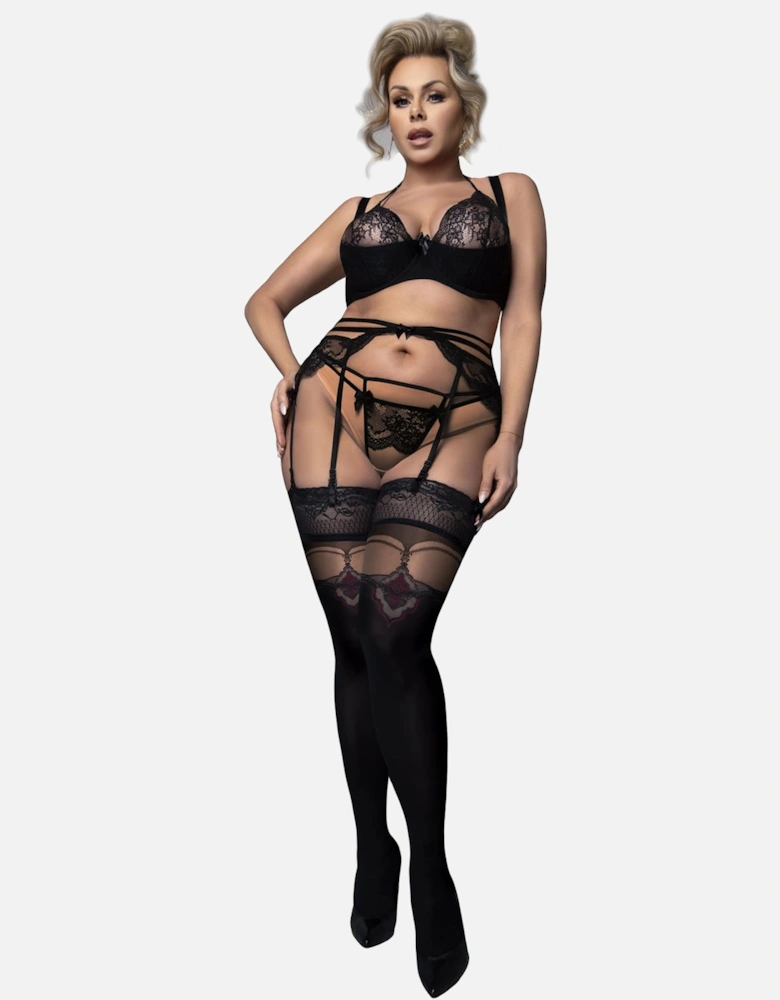 Hosiery by Women - Black Hold Ups