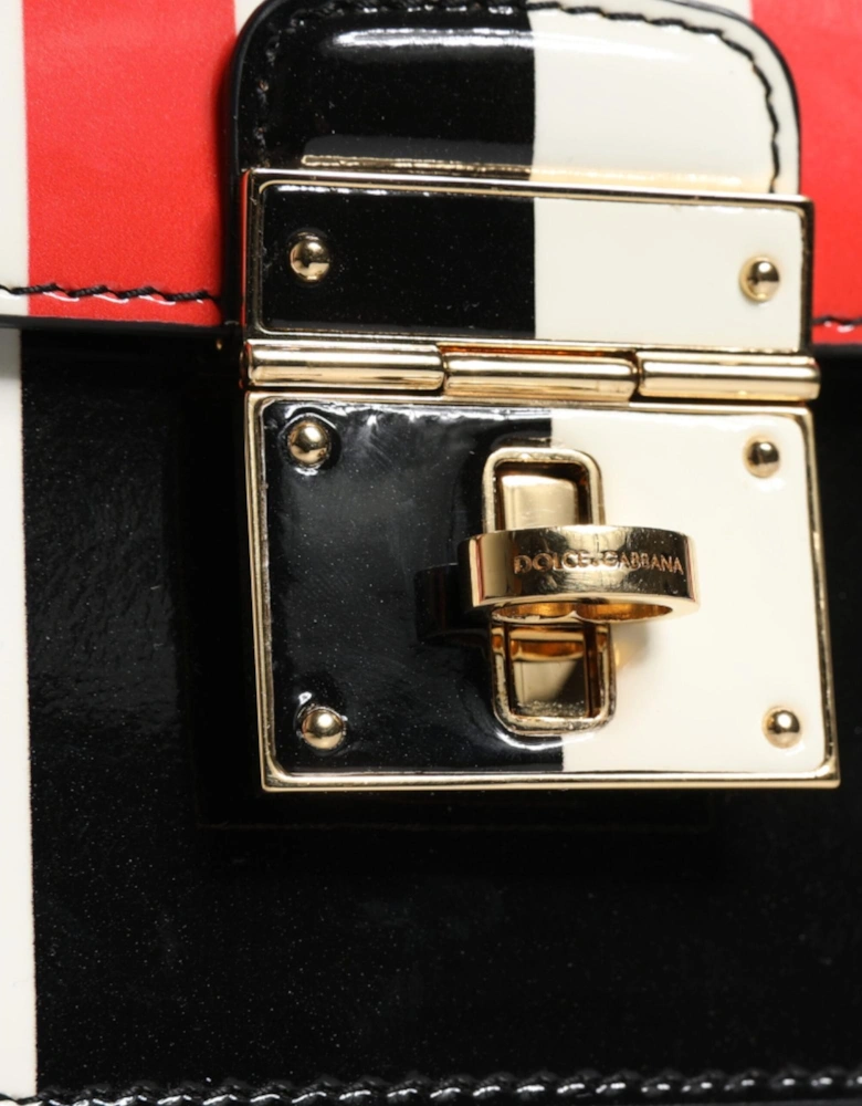 Leather Crossbody Bag with Gold-Tone Hardware Women - Multicolor