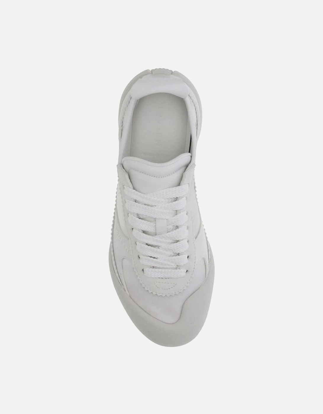 Canvas and Suede Rubberized Logo Sneakers Women - White
