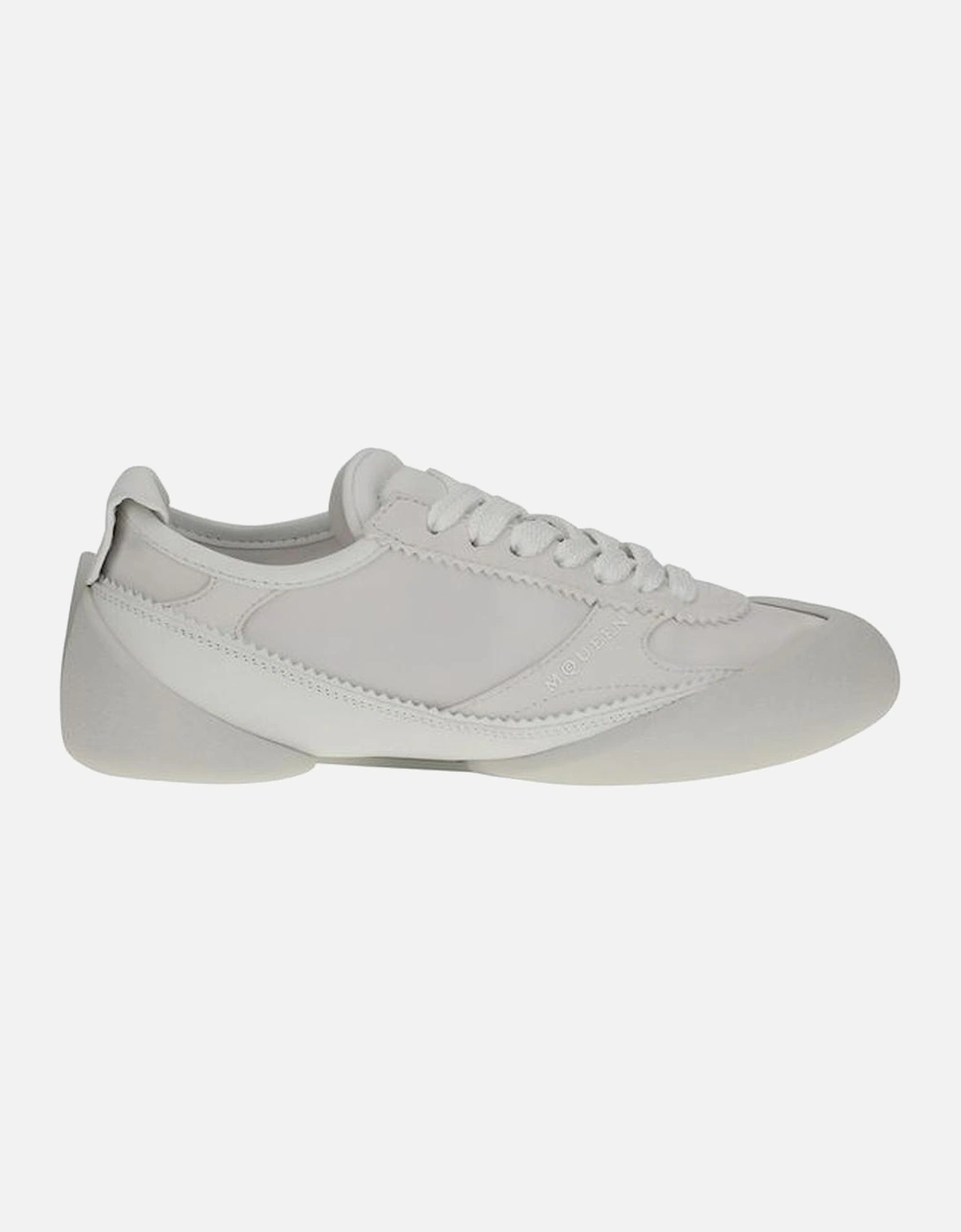 Canvas and Suede Rubberized Logo Sneakers Women - White, 5 of 4
