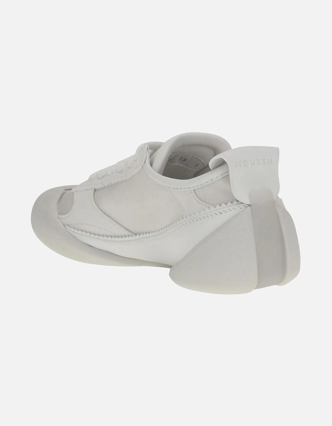 Canvas and Suede Rubberized Logo Sneakers Women - White