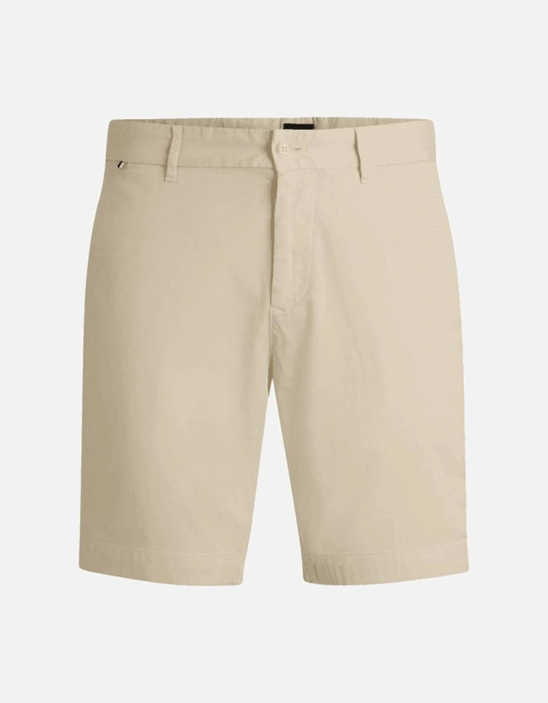 H-Slice Cotton Slim Fit Beige Shorts