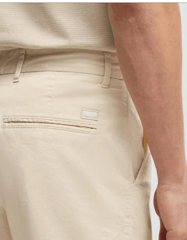 H-Slice Cotton Slim Fit Beige Shorts
