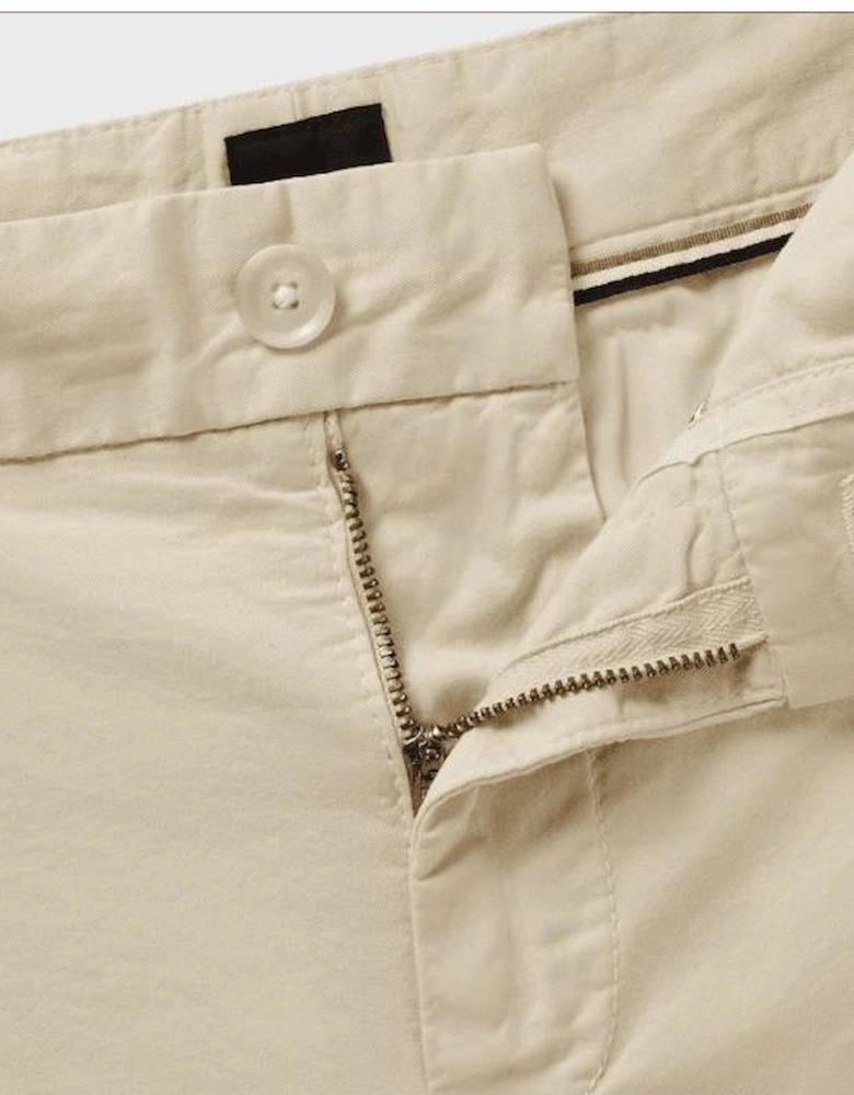 H-Slice Cotton Slim Fit Beige Shorts