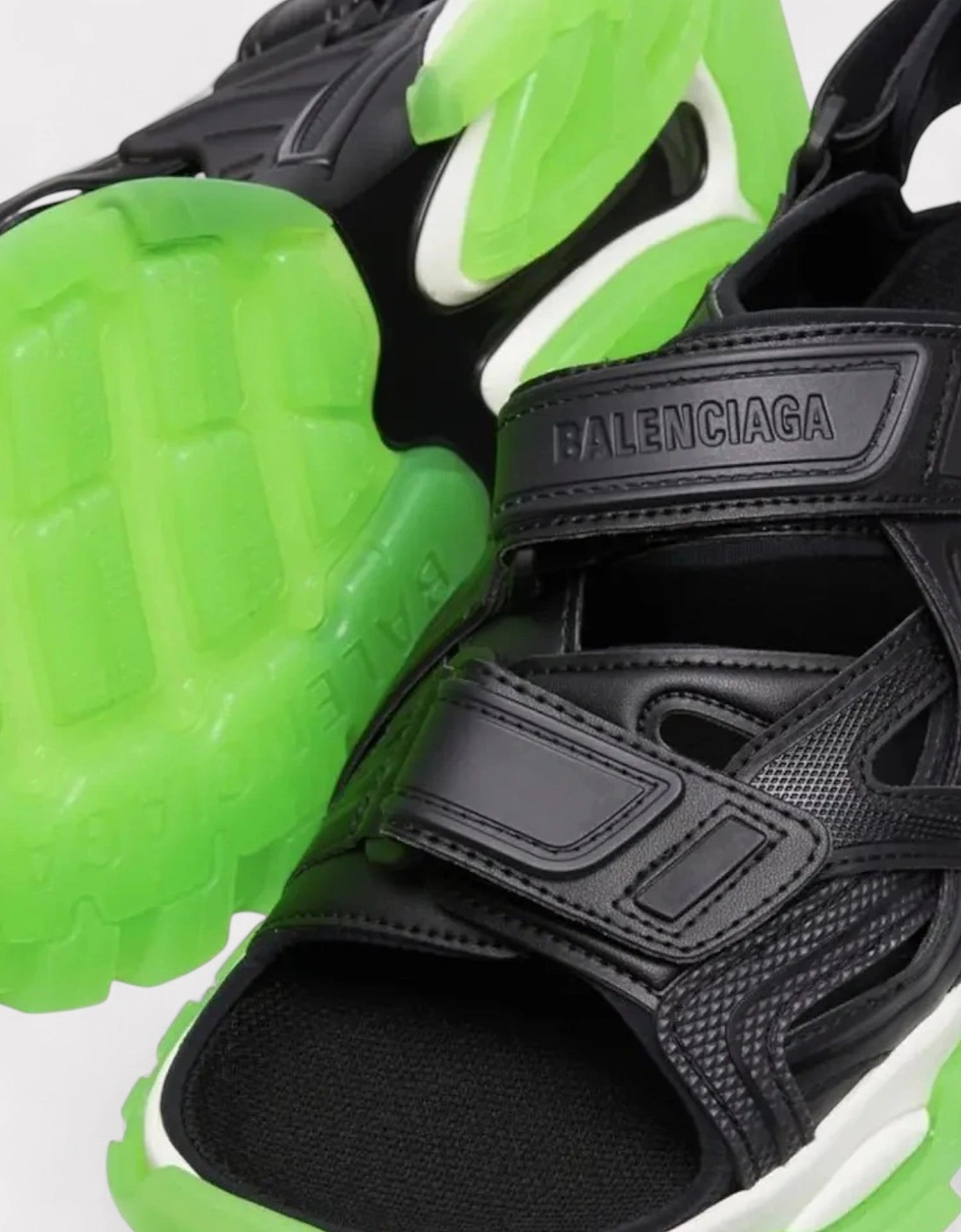 Track Sandals Clearsole Black Green