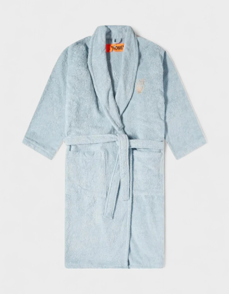 Arrow Leaves Logo Bathrobe Baby Blue