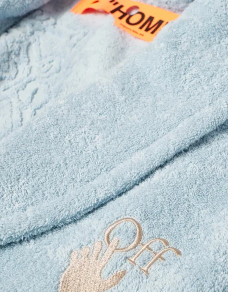 Arrow Leaves Logo Bathrobe Baby Blue