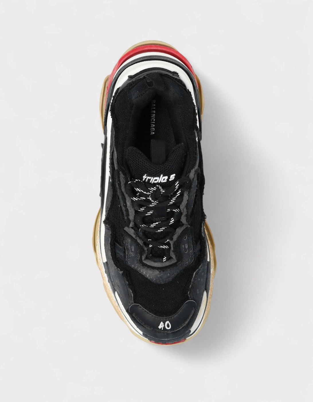 Wmns Triple S Sneaker 'DIY - Black Red'