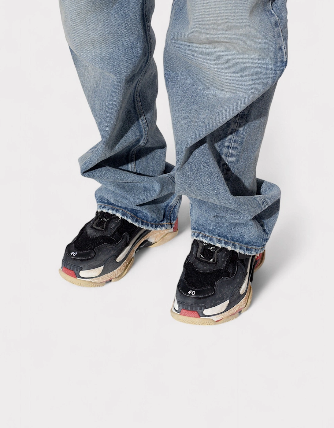 Wmns Triple S Sneaker 'DIY - Black Red'