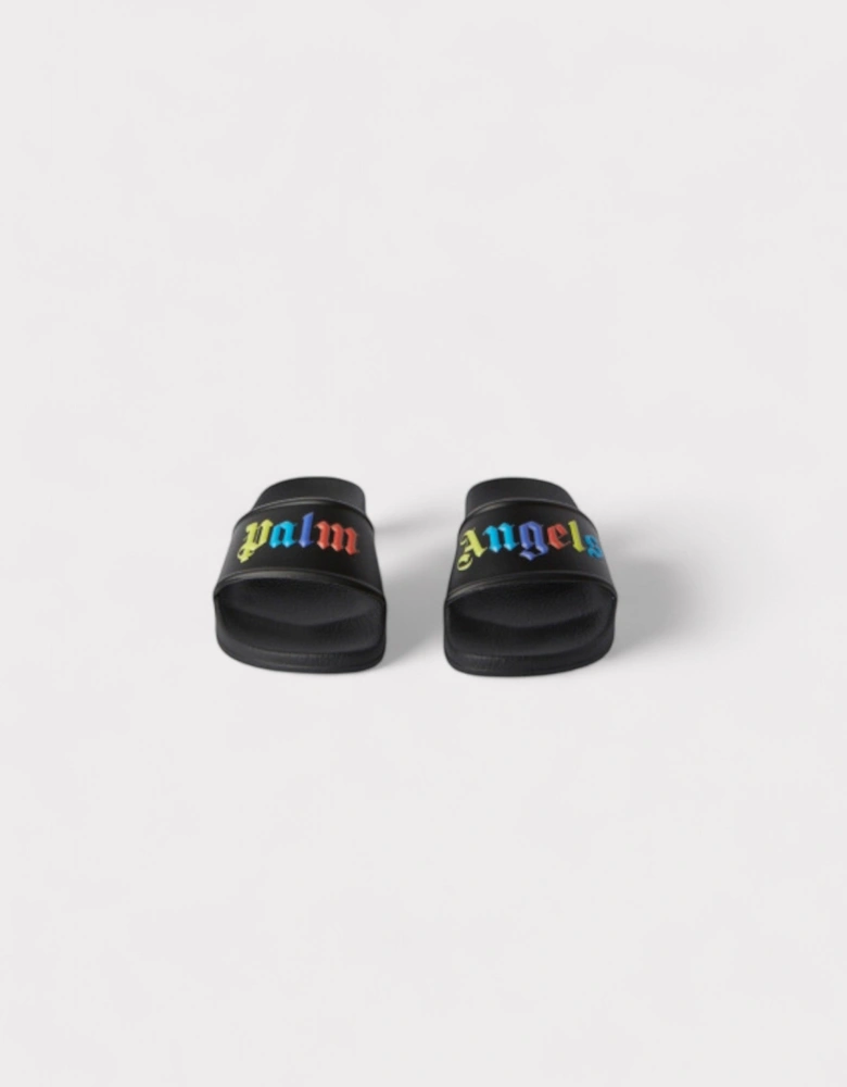 Girls Colours Logo Pool Slide Black