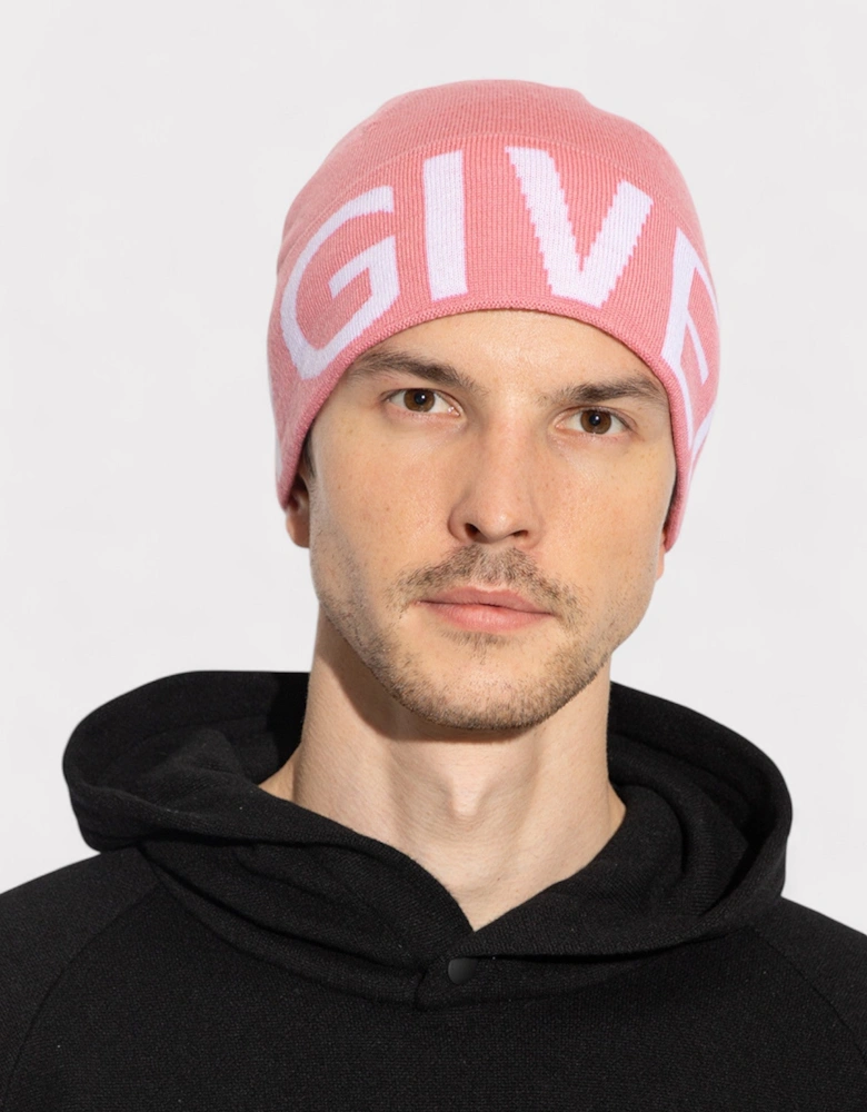 Logo Wool Beanie Pink