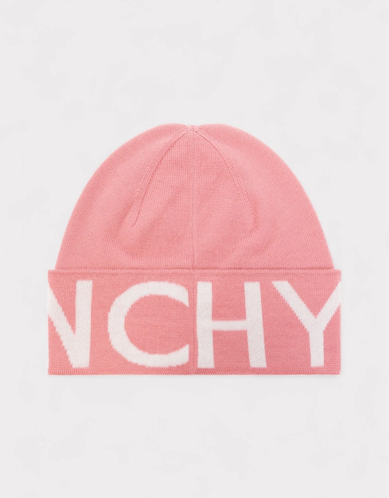 Logo Wool Beanie Pink