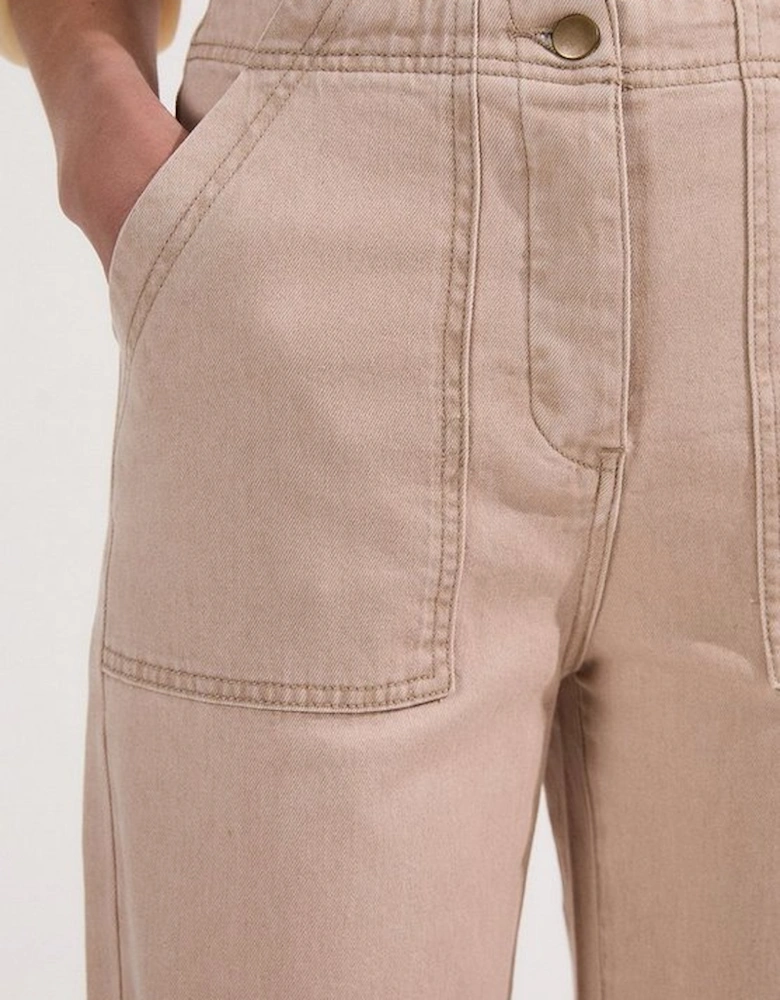 Coloured Denim Wide Leg Jean
