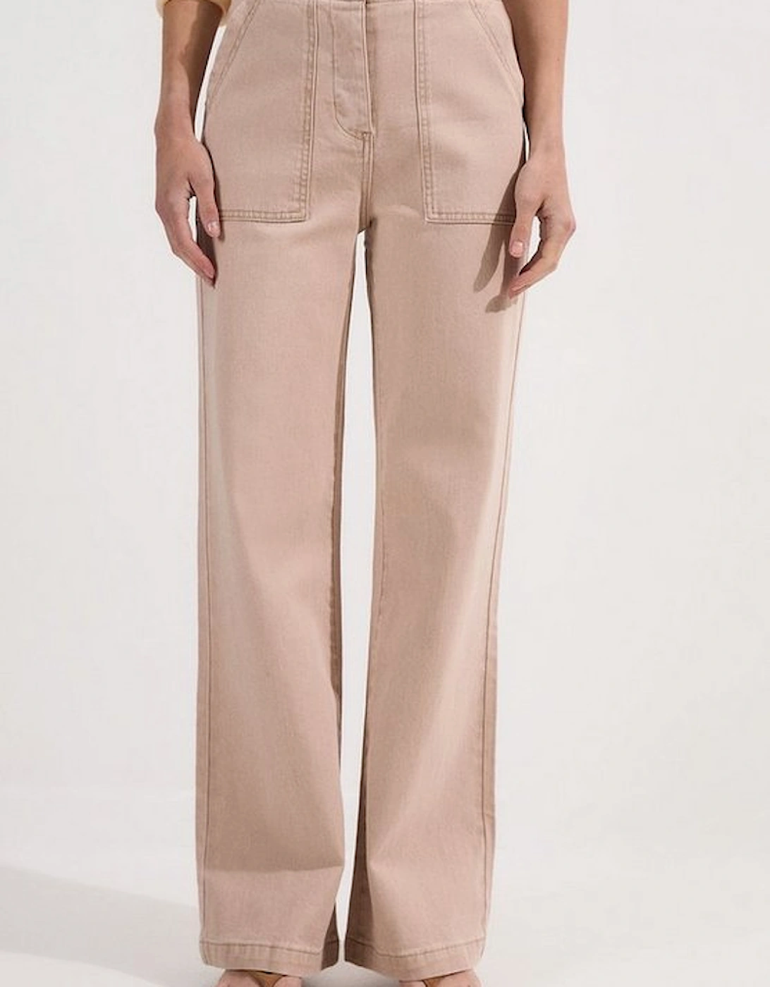 Coloured Denim Wide Leg Jean
