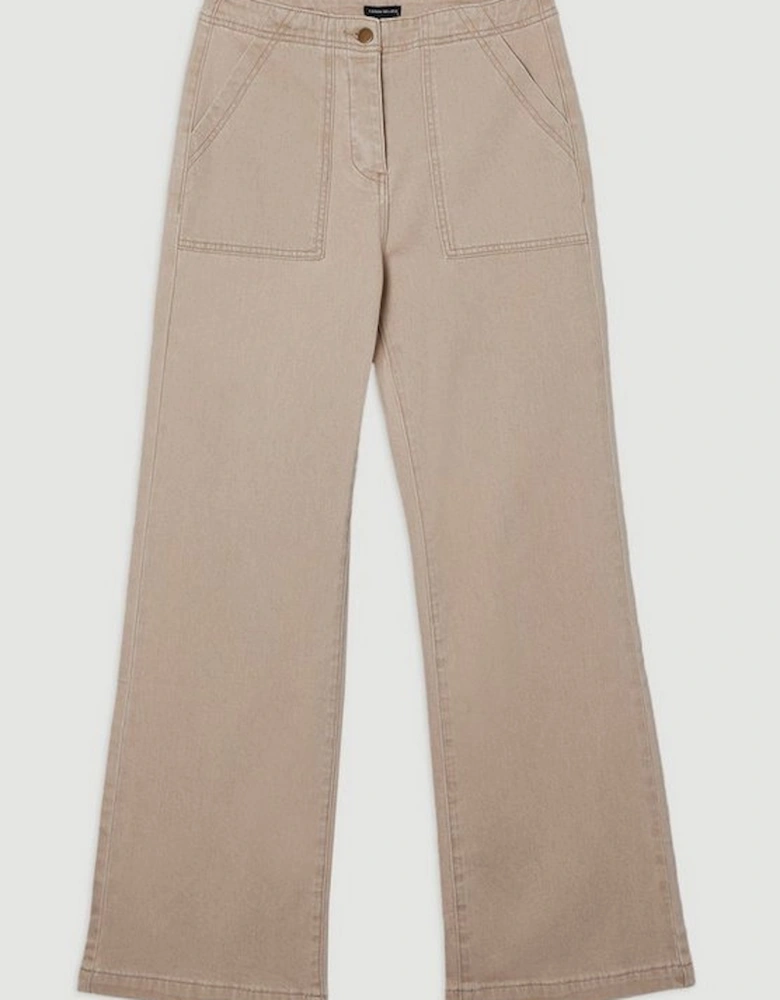 Coloured Denim Wide Leg Jean