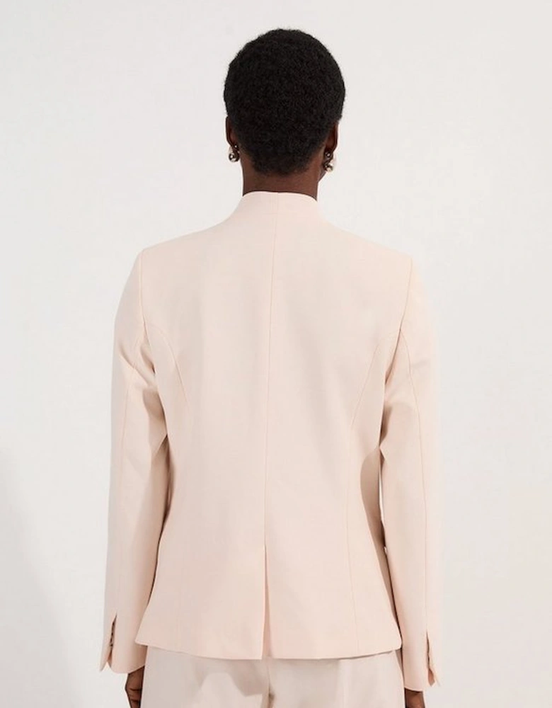 Petite Compact Stretch Asymmetric Single Breasted Tailored Blazer
