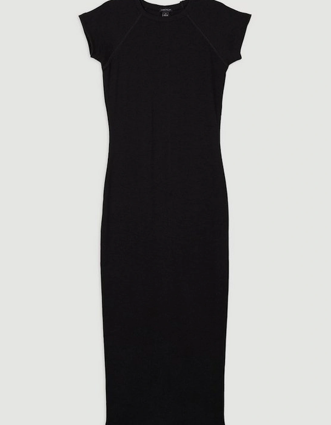 Petite Compact Jersey Rib Cap Sleeve Maxi Dress