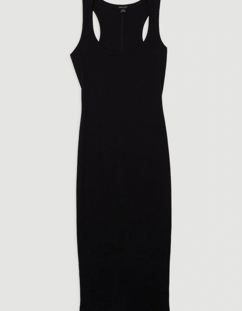Petite Compact Jersey Rib Racer Maxi Dress
