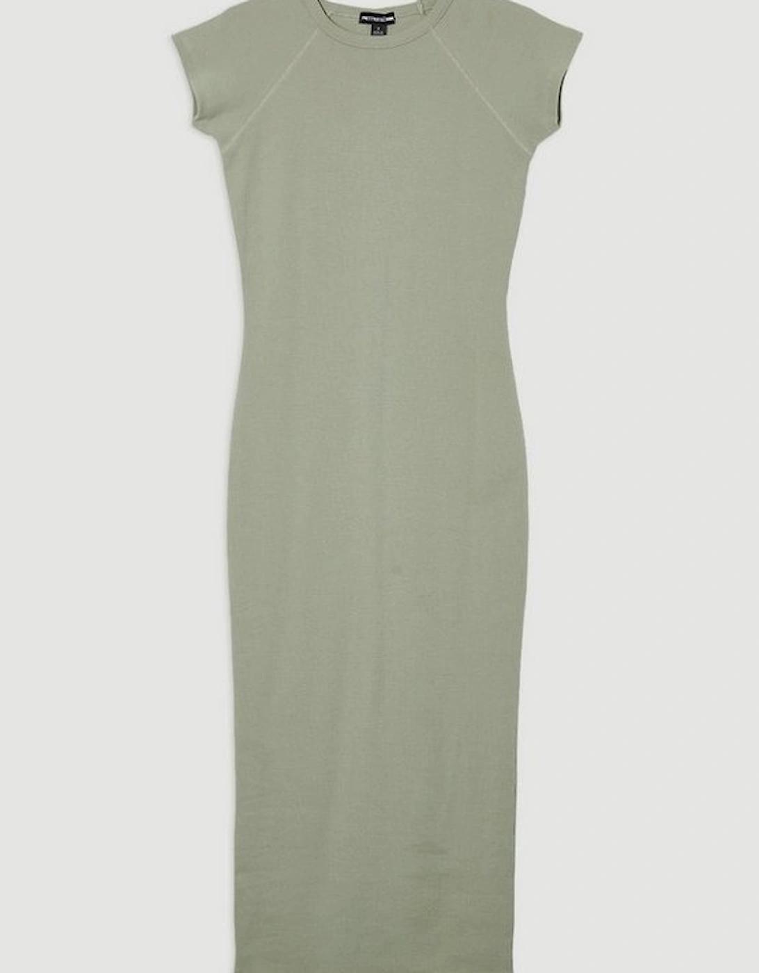 Compact Jersey Rib Cap Sleeve Maxi Dress