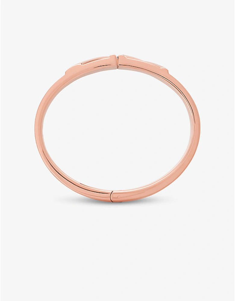 Mott Rose Gold-Tone Signature Logo Bangle