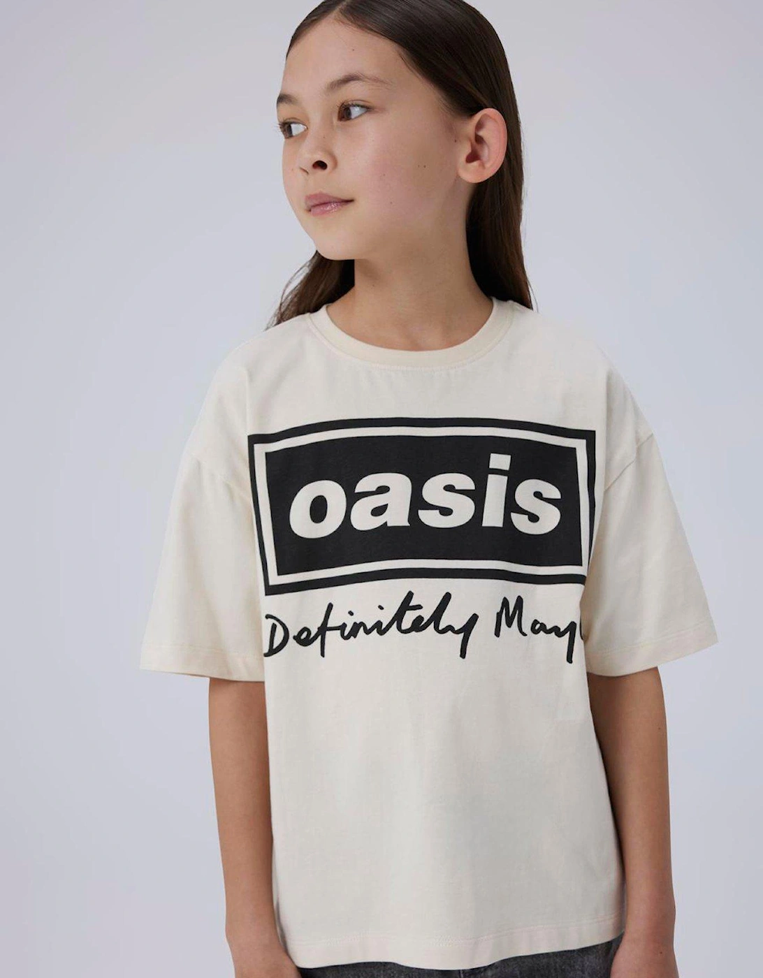 Kids Unisex Oasis Definitely Maybe Short Sleeve T-shirt - Buttercream, 2 of 1