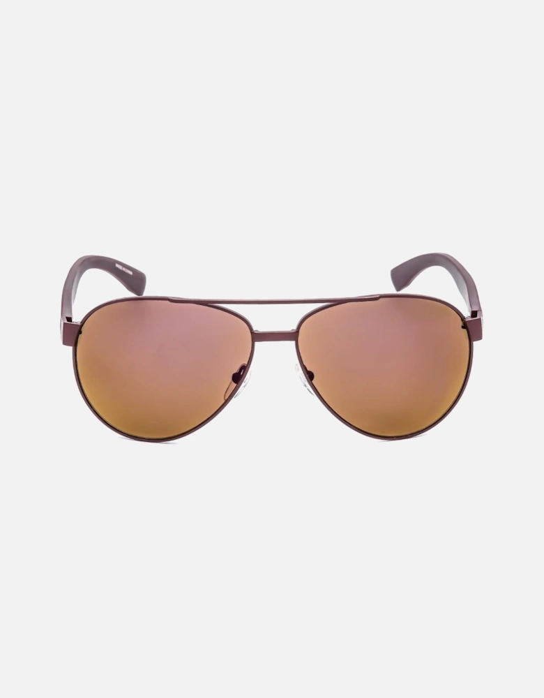 Matte Red Framed Brown Lensed Sunglasses