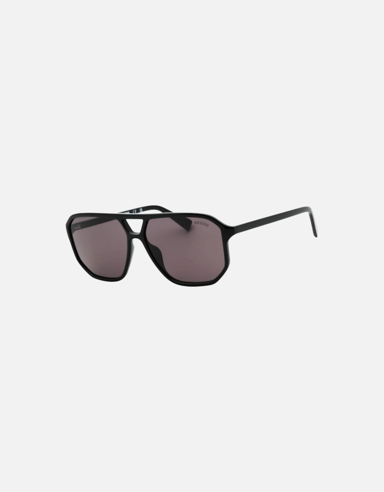 Shiny Black Framed Smoke Lensed Sunglasses