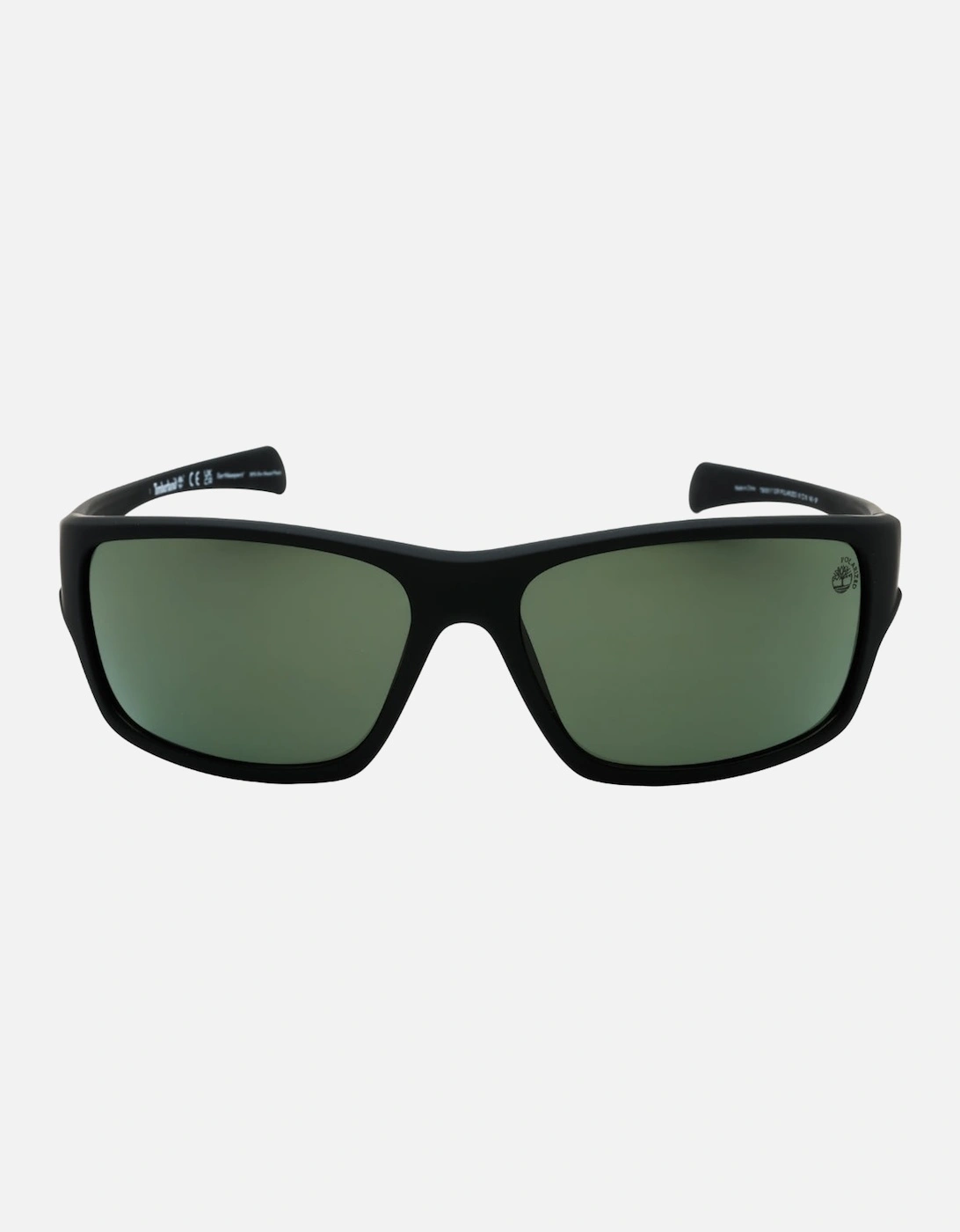 Matte Black Framed Green Polarised Lensed Sunglasses, 3 of 2