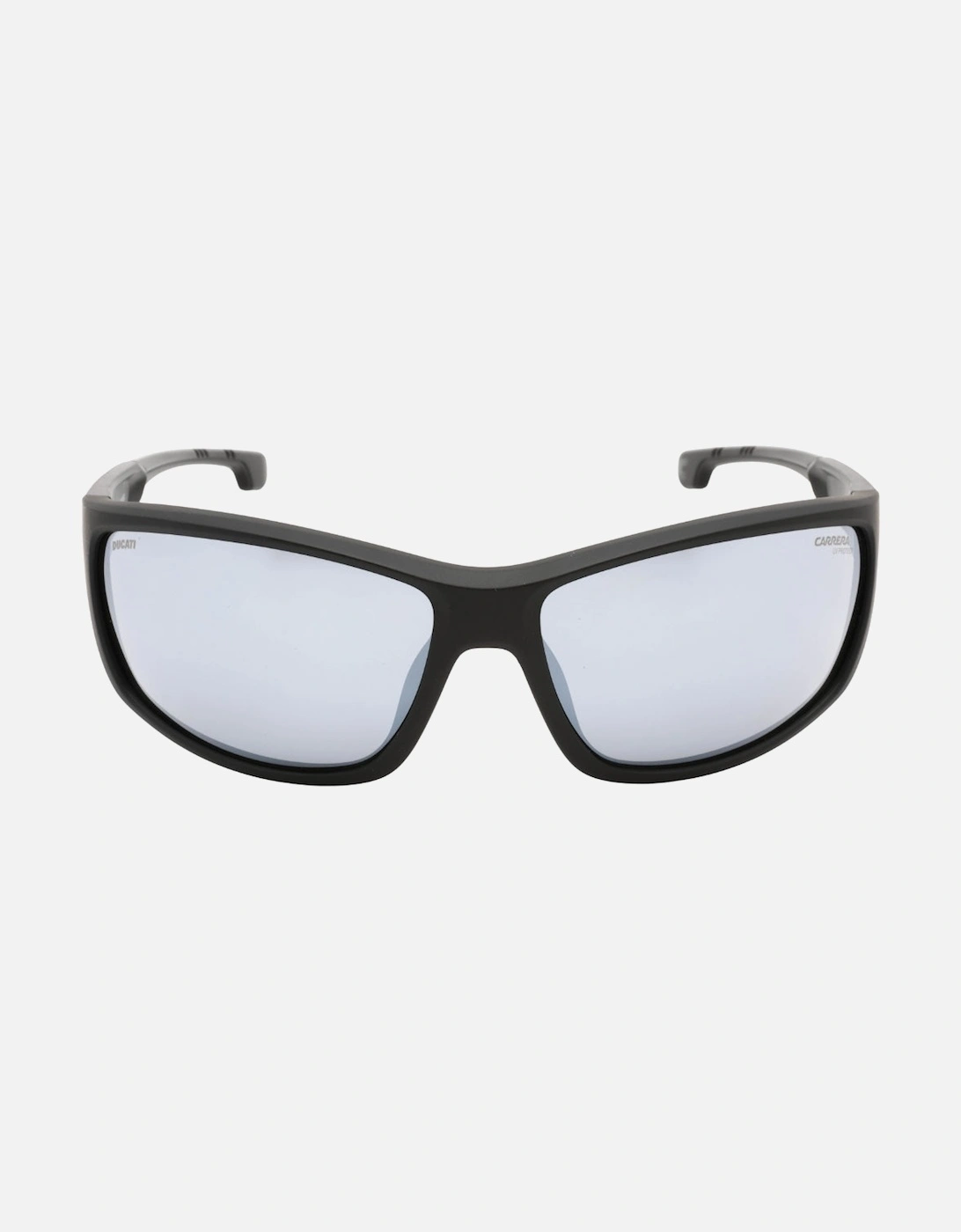 Caraduc Black Grey Framed Silver Mirror Lensed Sunglasses