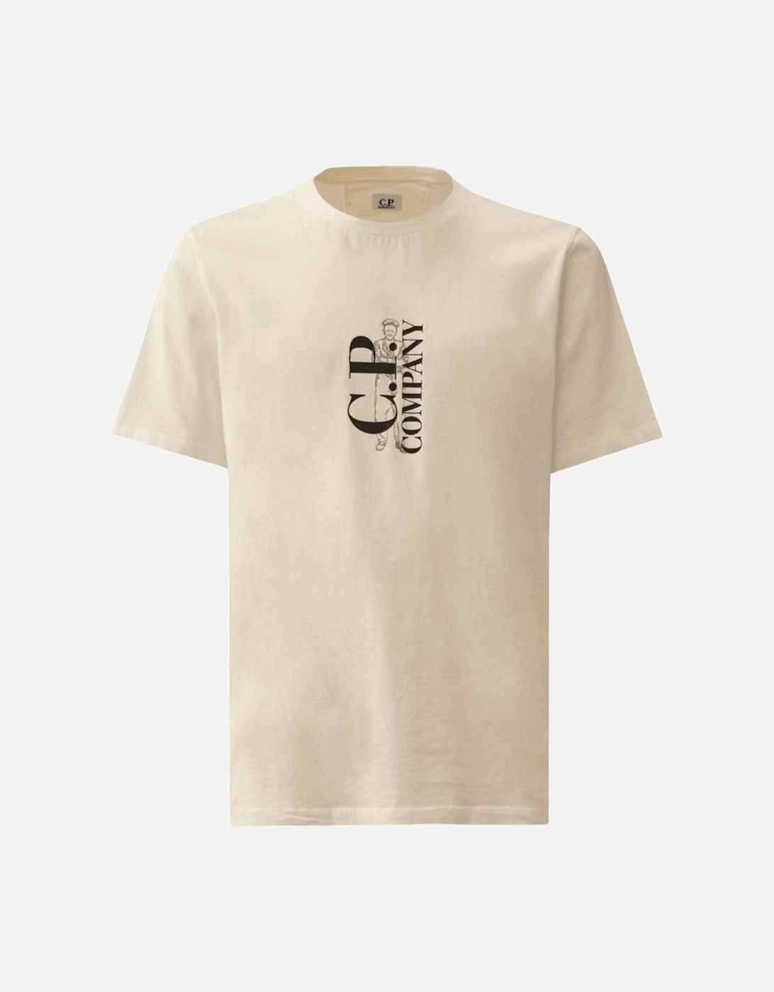 30/1 Vertical Logo Gauze White T-Shirt, 4 of 3