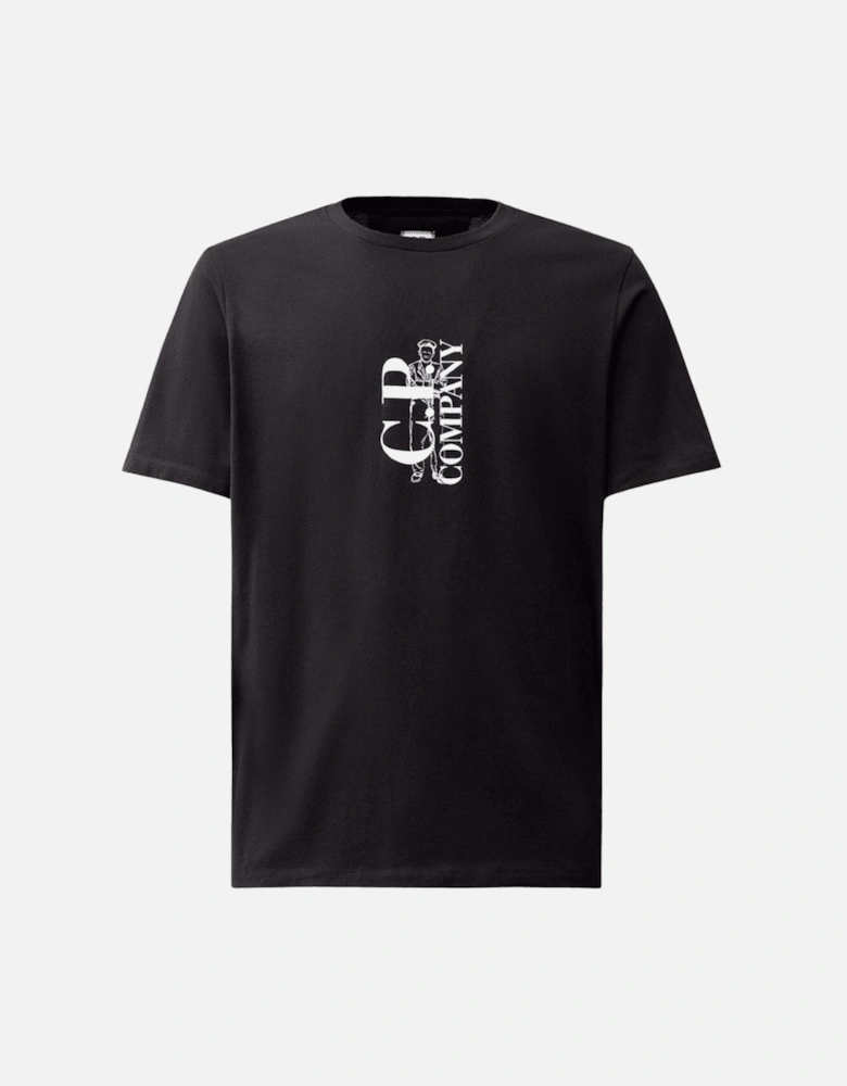 30/1 Vertical Logo Navy T-Shirt