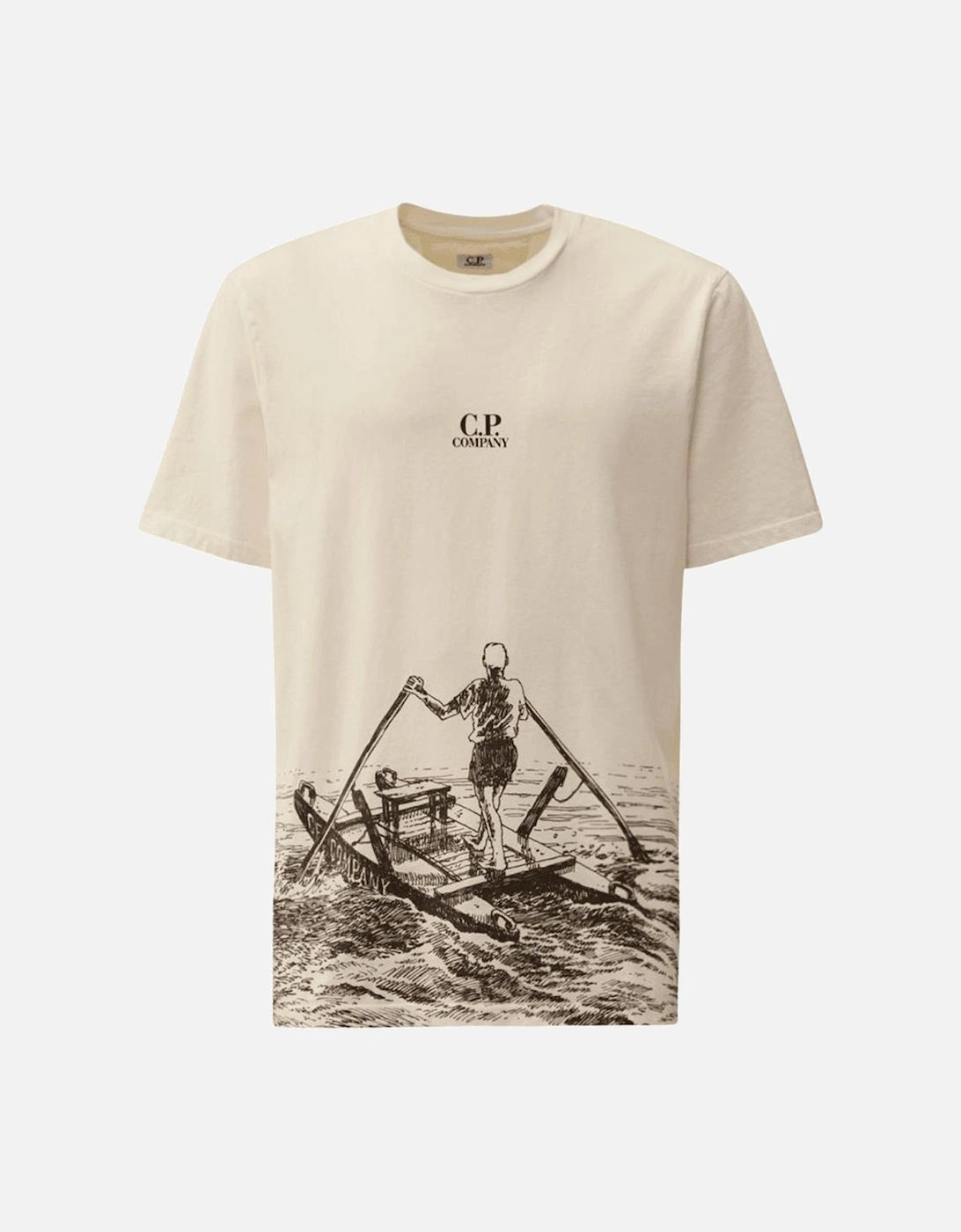 24/1 Man in the Sea Graphic Gauze White T-Shirt, 4 of 3