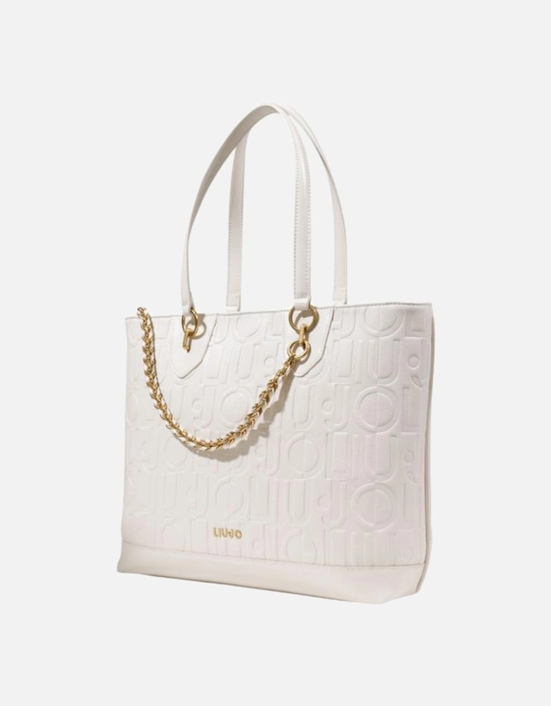 Structured Polyurethane Large Tote Bag Women - Cream Handbags