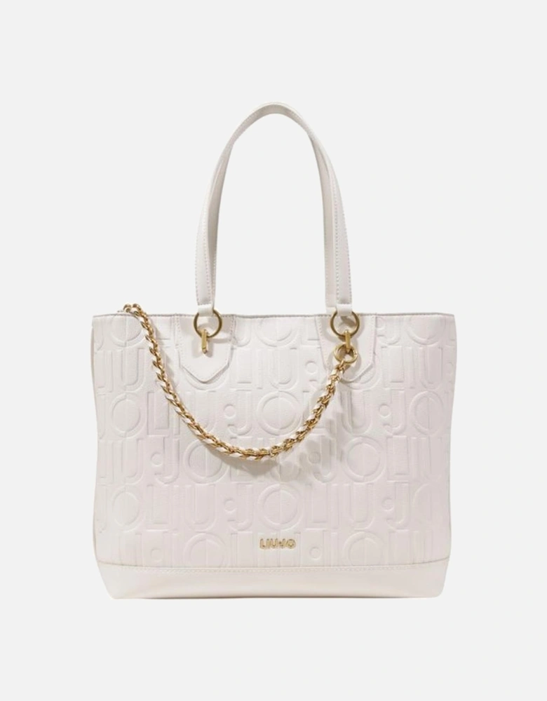 Structured Polyurethane Large Tote Bag Women - Cream Handbags