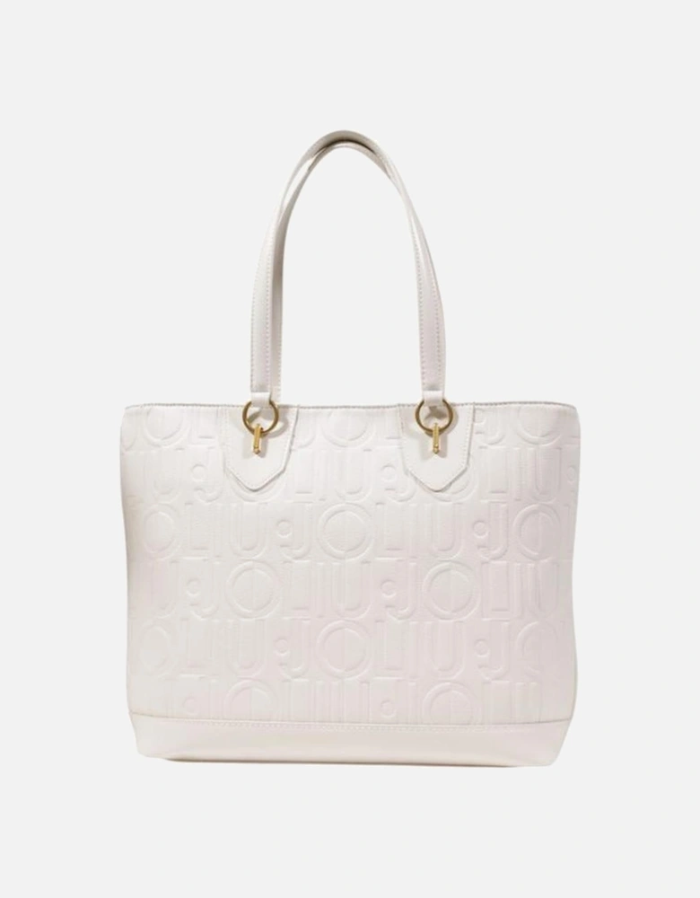 Structured Polyurethane Large Tote Bag Women - Cream Handbags