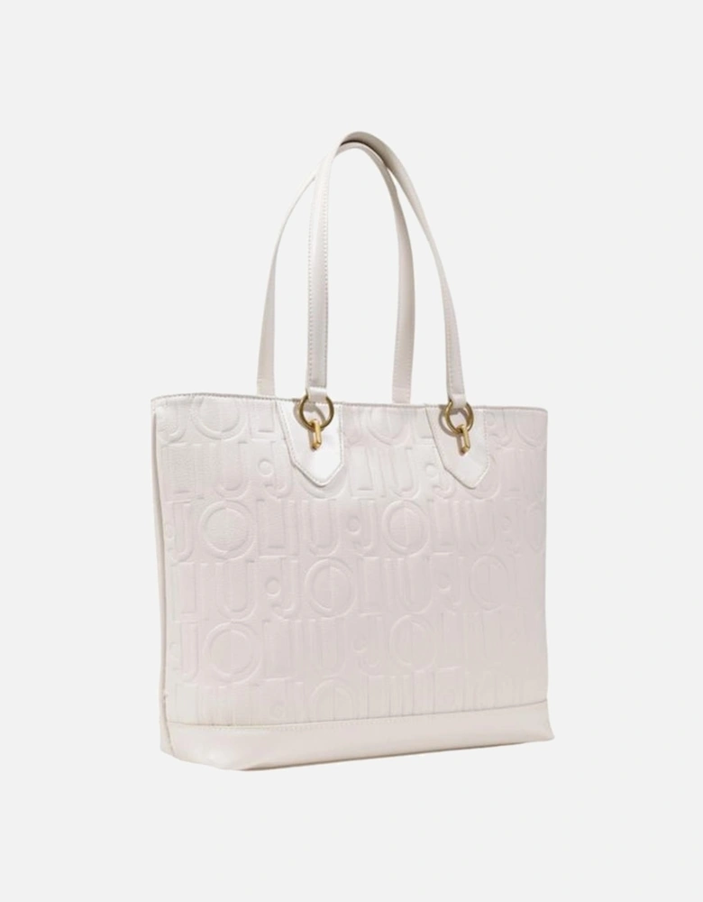 Structured Polyurethane Large Tote Bag Women - Cream Handbags