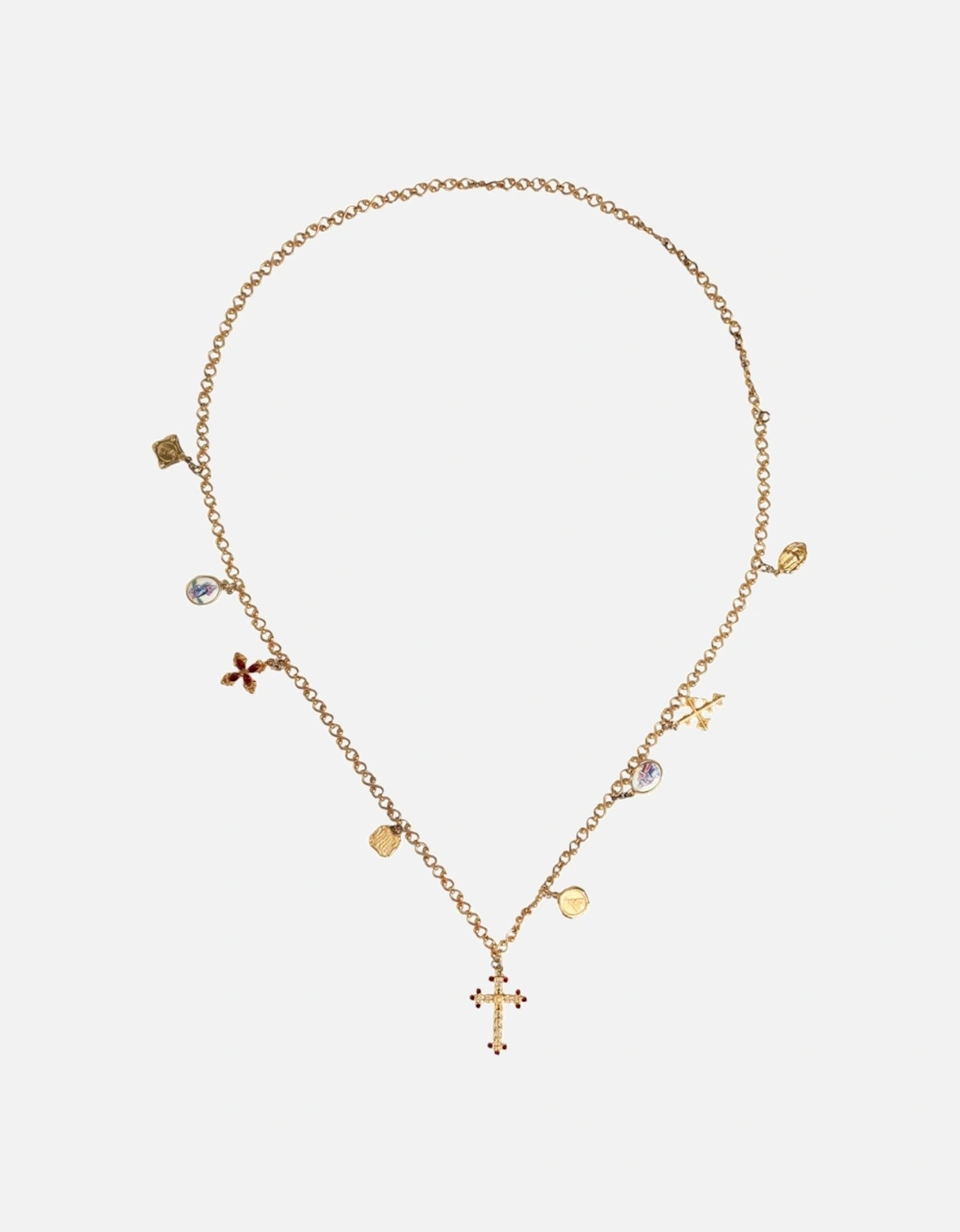 Gold Tone Brass Chain with Cross Pendant Women Necklaces, 6 of 5