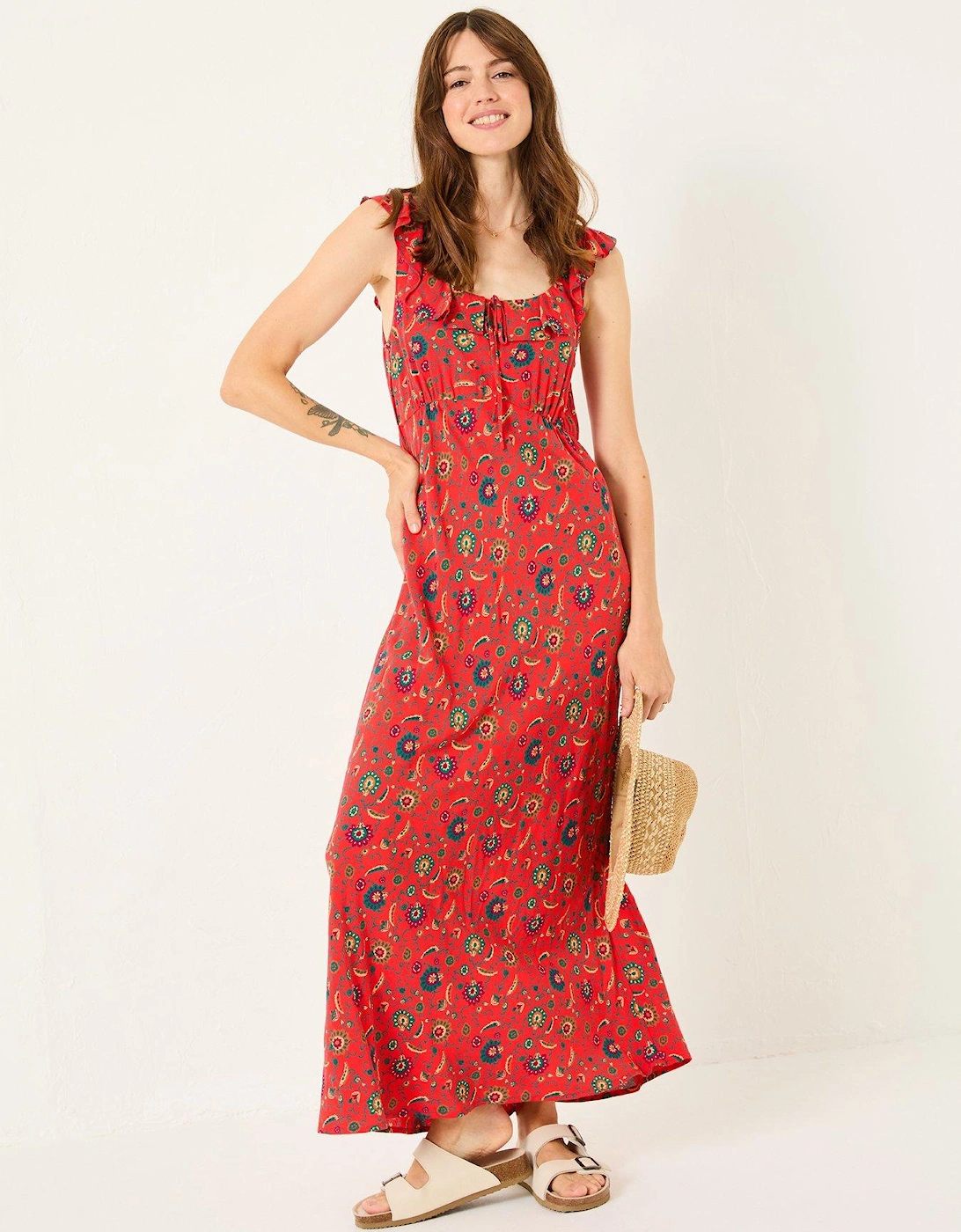 Ali Frill Midi Dress - Orange, 2 of 1