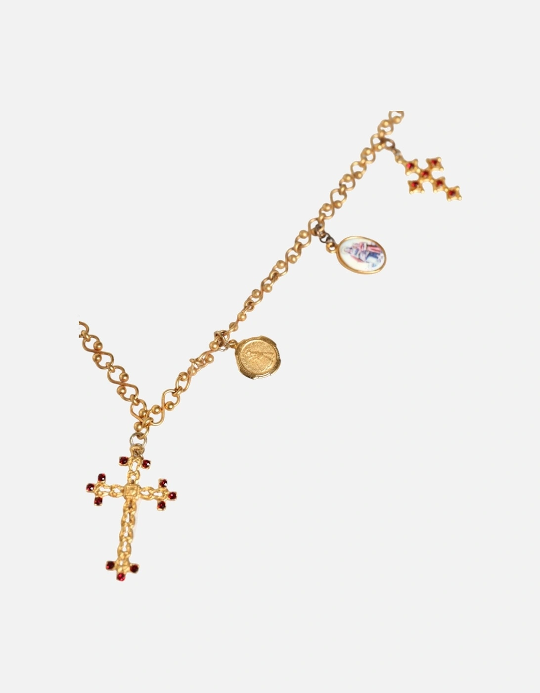 Gold Tone Brass Chain with Cross Pendant Women Necklaces