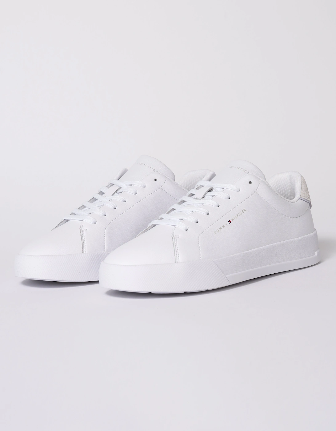 Court Leather Detail Mens Trainer - White, 2 of 1