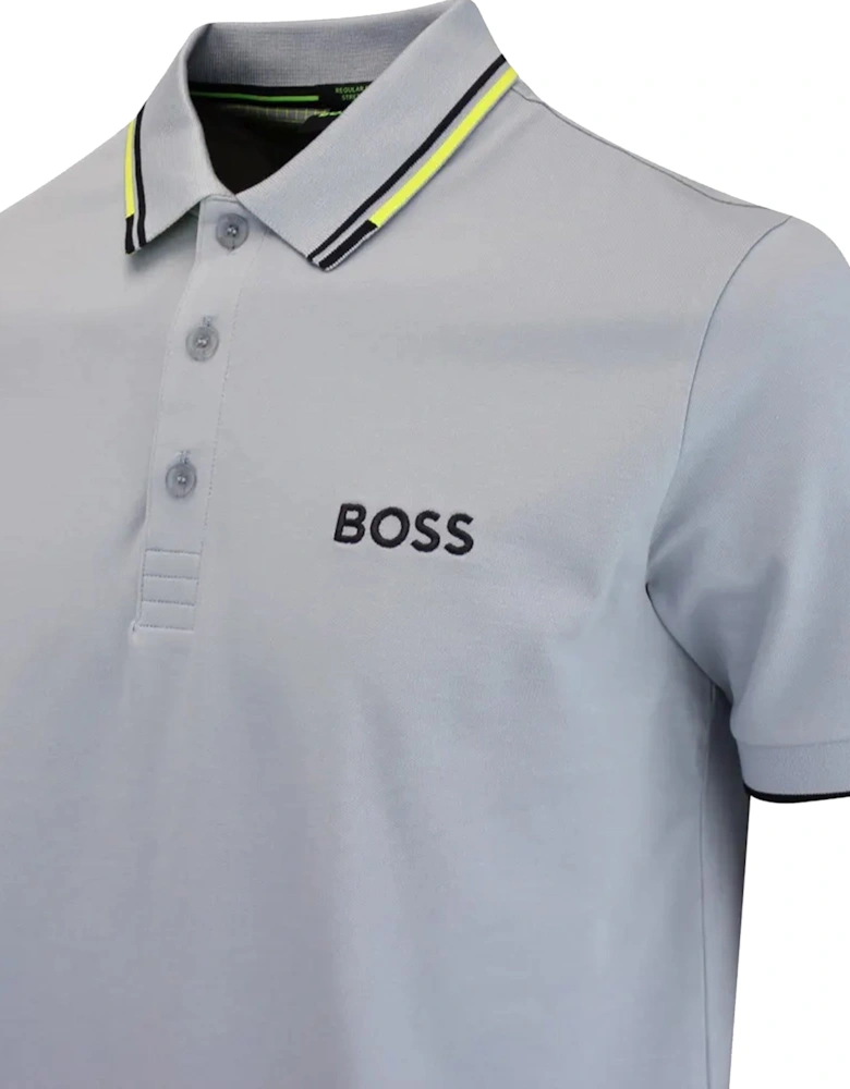 BOSS Paddy Pro Polo Shirt Dark Grey/Yellow
