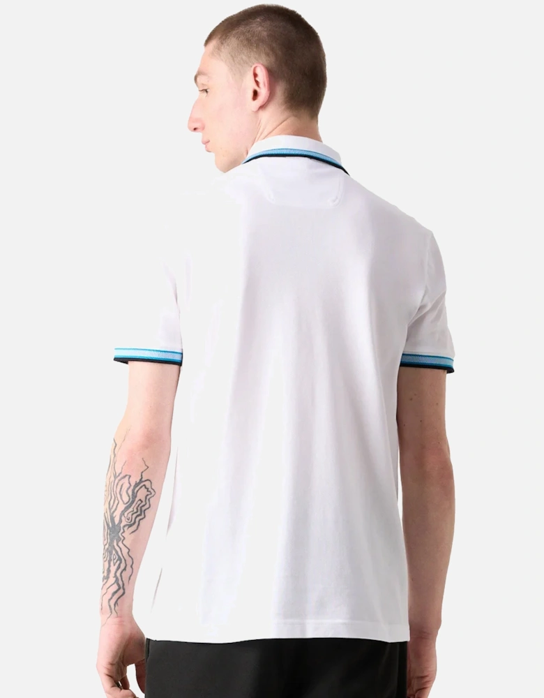 BOSS Paddy Piqué Polo Shirt Open White/Blue