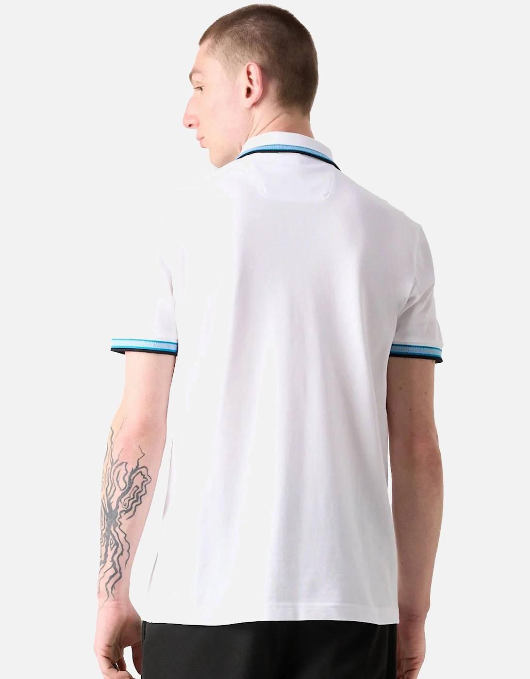 BOSS Paddy Piqué Polo Shirt Open White/Blue