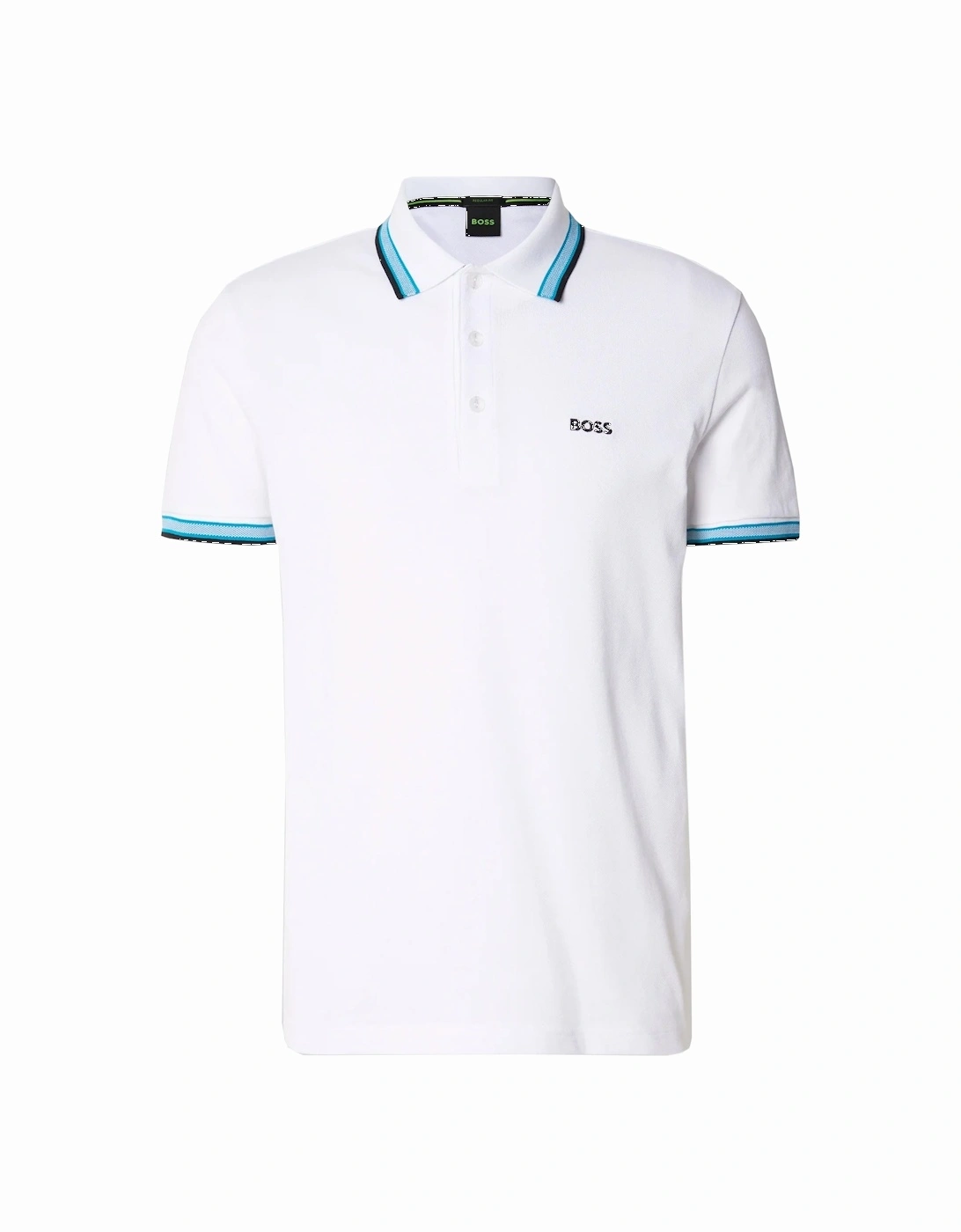 BOSS Paddy Piqué Polo Shirt Open White/Blue, 5 of 4