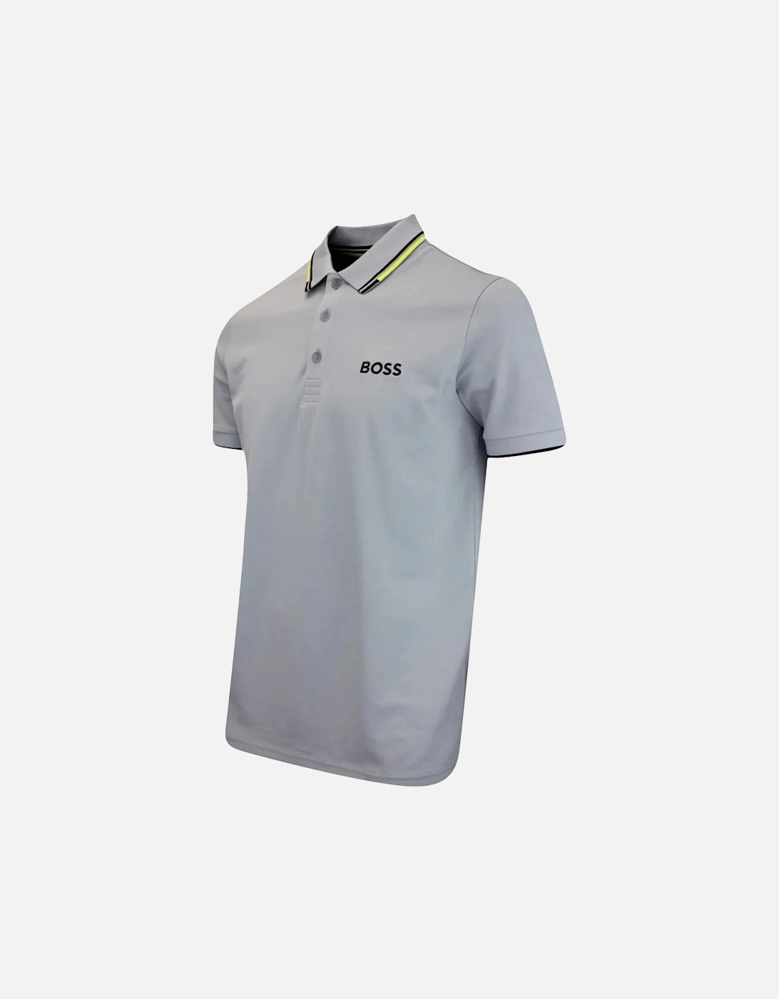 BOSS Paddy Pro Polo Shirt Dark Grey/Yellow